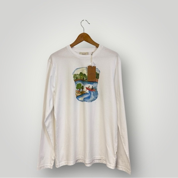 FORET Other - Foret Canoe Long Sleeve T-Shirt White Landscape Sz Large